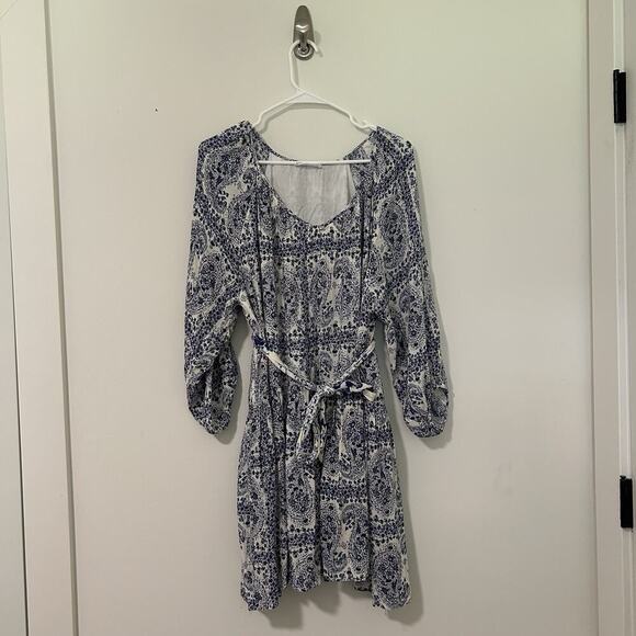Carly Jean Los Angeles Dresses & Skirts - Carly Jean Los Angeles Brandy Dress Womens Small Paisley Blue Floral Tiered Boho